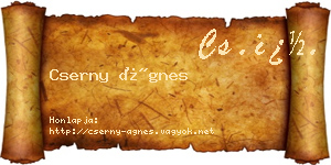 Cserny Ágnes névjegykártya